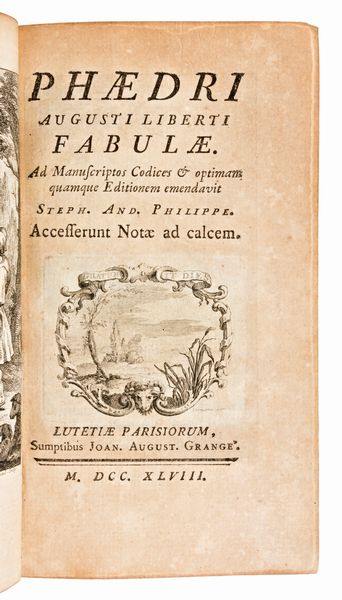 [Favola/Morale] Phaedrus : Phaedri Augusti Liberti Fabulae.. & Flavi Ariani Fabularum AesopiarumParigi, Joan August Grange' 1748-47  - Asta Libri Rari & Manoscritti del XVI Secolo - Associazione Nazionale - Case d'Asta italiane