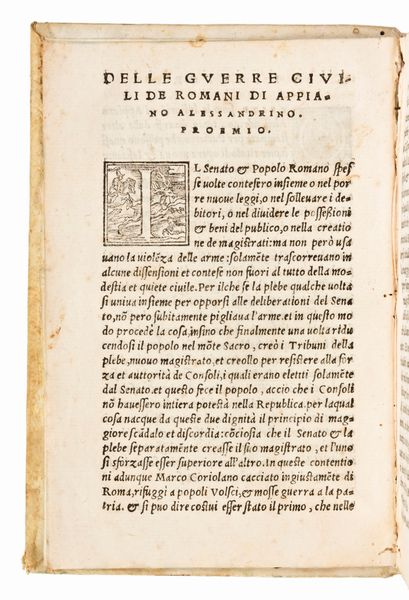 Appianus : Appiano Alessandrino Historia Delle guerre civili et esterne de romani. 2 volumi. Venezia, Bartolomeo Cesano 1550  - Asta Libri Rari & Manoscritti del XVI Secolo - Associazione Nazionale - Case d'Asta italiane