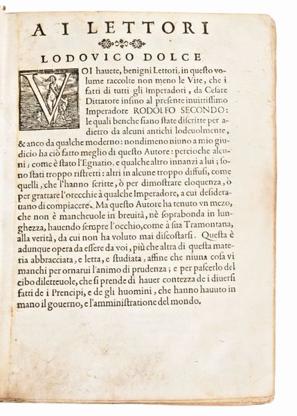 [Roma] Mexia, Pedro : Le Vite di tutti gli imperadori romani da Giulio Cesare, sin'a Ridolfo 2. tratte per M. Lodouico Dolce dal libro spagnuolo del nobile cauagliere Pietro Messia. Venezia, Alessandro Vecchi, 1610  - Asta Libri Rari & Manoscritti del XVI Secolo - Associazione Nazionale - Case d'Asta italiane