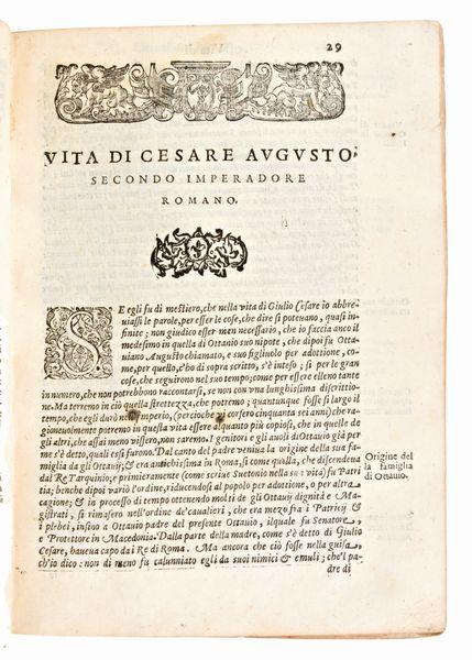 [Roma] Mexia, Pedro : Le Vite di tutti gli imperadori romani da Giulio Cesare, sin'a Ridolfo 2. tratte per M. Lodouico Dolce dal libro spagnuolo del nobile cauagliere Pietro Messia. Venezia, Alessandro Vecchi, 1610  - Asta Libri Rari & Manoscritti del XVI Secolo - Associazione Nazionale - Case d'Asta italiane