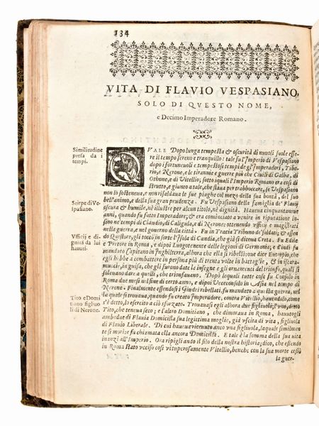 [Roma] Mexia, Pedro : Le Vite di tutti gli imperadori romani da Giulio Cesare, sin'a Ridolfo 2. tratte per M. Lodouico Dolce dal libro spagnuolo del nobile cauagliere Pietro Messia. Venezia, Alessandro Vecchi, 1610  - Asta Libri Rari & Manoscritti del XVI Secolo - Associazione Nazionale - Case d'Asta italiane