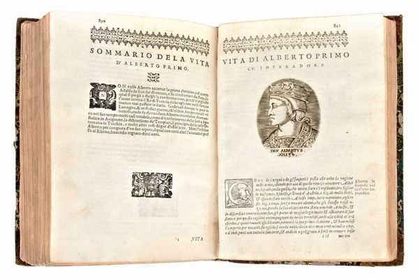 [Roma] Mexia, Pedro : Le Vite di tutti gli imperadori romani da Giulio Cesare, sin'a Ridolfo 2. tratte per M. Lodouico Dolce dal libro spagnuolo del nobile cauagliere Pietro Messia. Venezia, Alessandro Vecchi, 1610  - Asta Libri Rari & Manoscritti del XVI Secolo - Associazione Nazionale - Case d'Asta italiane