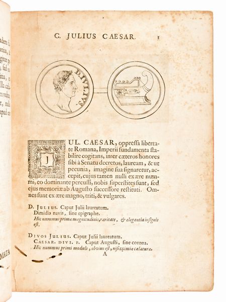 [Numismatica/Roma] Foy Vaillant, Jean : Numismata imperatorum romanorum praestantiora a Julio Caesare ad postumum et tyrannos. Parigi, Joannem Jombert 1694  - Asta Libri Rari & Manoscritti del XVI Secolo - Associazione Nazionale - Case d'Asta italiane