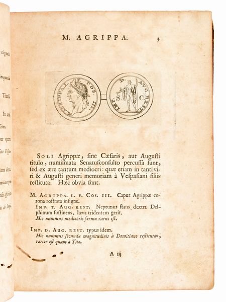 [Numismatica/Roma] Foy Vaillant, Jean : Numismata imperatorum romanorum praestantiora a Julio Caesare ad postumum et tyrannos. Parigi, Joannem Jombert 1694  - Asta Libri Rari & Manoscritti del XVI Secolo - Associazione Nazionale - Case d'Asta italiane