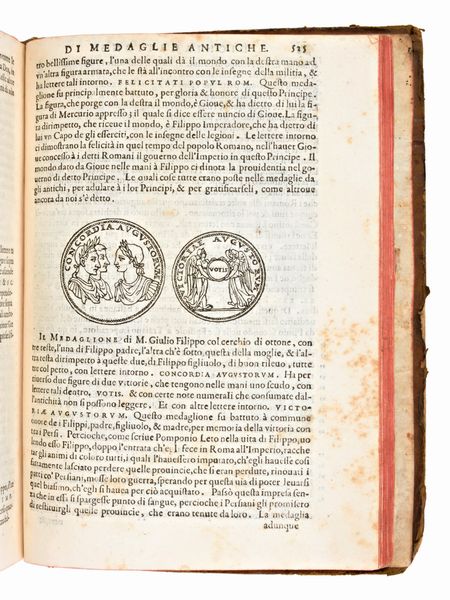 [Numismatica/Roma] Erizzo, Sebastiano : Discorso di M. Sebastiano Erizzo. Sopra le medaglie de gli antichi. Con la dichiaratione delle monete consulari, & delle medaglie de gli imperadori Romani. Venezia, Gio. Varisco & Paganino Paganini Quarta edizione ampliata [ca. 1585]  - Asta Libri Rari & Manoscritti del XVI Secolo - Associazione Nazionale - Case d'Asta italiane