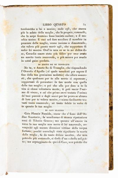 [Storia/Roma] Velleius Paterculus, Caius : Velleio Patercolo Istoria romana. Valerio Massimo, Detti e fatti memorabili. 2 volumi. Milano, Niccolo Bettoni 1826  - Asta Libri Rari & Manoscritti del XVI Secolo - Associazione Nazionale - Case d'Asta italiane