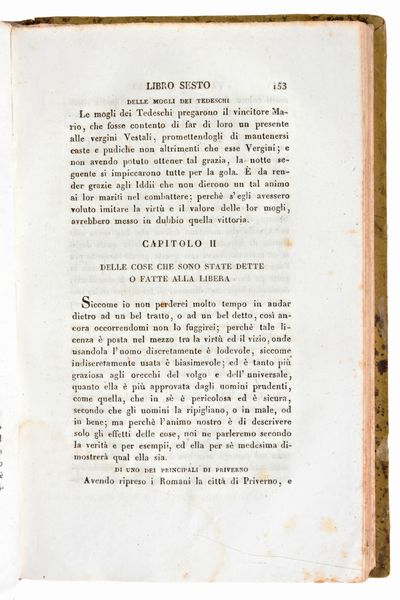 [Storia/Roma] Velleius Paterculus, Caius : Velleio Patercolo Istoria romana. Valerio Massimo, Detti e fatti memorabili. 2 volumi. Milano, Niccolo Bettoni 1826  - Asta Libri Rari & Manoscritti del XVI Secolo - Associazione Nazionale - Case d'Asta italiane