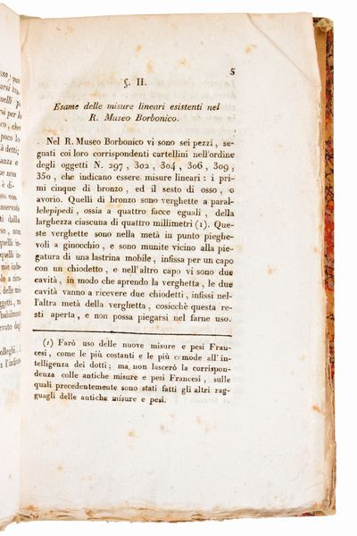 [Archeologia/Roma] De Samuele Cagnazzi, Luca :  Su i valori delle misure e dei pesi degli antichi romani desunti dagli originali esistenti nel Real Museo Borbonico.. Napoli, Angelo Trani, 1825  - Asta Libri Rari & Manoscritti del XVI Secolo - Associazione Nazionale - Case d'Asta italiane