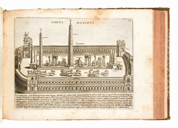 [ROMA] Lauro, Giacomo : Antiquae Urbis splendor hoc est praecipua eiusdem templa, amphitheatra, theatra, circi, naumachiae, arcus triumphales, mausolea aliaque sumptuosiora aedificia pompae item triumphalis et colossaearum imaginum descriptio. [Rome: Andrea Fei, 1641] (4 parti. 1612, 1613, 1615, 1628)  - Asta Libri Rari & Manoscritti del XVI Secolo - Associazione Nazionale - Case d'Asta italiane