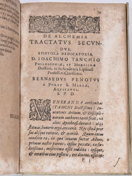 Penot, Bernard Georges : BERNARDI PENOTI A PORTU S. MARIAE AQUITANI, DE DENARIO MEDICO, QUO DECEM MEDICAMINIBUS, OMNIBUS MORBIS INTERNIS MEDENDI VIA DOCETUR. … Bernae Helveticorum, 1608, excudebat Ioannes Le Preux.  - Asta Libri Rari & Manoscritti del XVI Secolo - Associazione Nazionale - Case d'Asta italiane