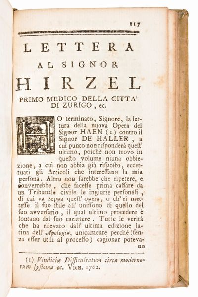 [Medicina] Lotto di 5 opere (7 volumi) di Samuel Auguste Tissot : TRATTATO DE NERVI E DELLE LORO MALATTIE. NAPOLI, 3 vol. 1782-1783  - TRATTATO DELLA EPILESSIA,.. E DELLE LORO MALATTIE. IN NAPOLI, 1774 - L'INOCULAZIONE GIUSTIFICATA, OVVERO DISSERTAZIONE PRATICA E APOLOGETICA 1776 - SAGGIO SOPRA LE MALATTIE DELLE PERSONE DEL GRAN MONDO 1770 – LETTERE MEDICHE SCRITTE A VARJ AMICI.. SECONDA EDIZIONE NAPOLI 1771.  - Asta Libri Rari & Manoscritti del XVI Secolo - Associazione Nazionale - Case d'Asta italiane