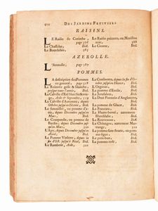 [Orticoltura] de La Quintinie, Jean B. : Instruction pour les jardins fruitiers et potagers, avec un traité des orangers, et des réflexions sur l'agriculture. A Paris, Chez Etienne-Francois Savoye, 1740. 2 volumi  - Asta Libri Rari & Manoscritti del XVI Secolo - Associazione Nazionale - Case d'Asta italiane