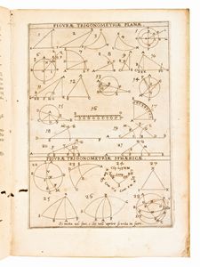 [Geometria/Matematica] Cavalieri Bonaventura :  “ Trigonometria plana, et spherica, linearis, & logarithmica.”  Editore:   Bononiae, Typ. haeredis Victorij Benatij, 1643., Bologna, 1643  - Asta Libri Rari & Manoscritti del XVI Secolo - Associazione Nazionale - Case d'Asta italiane