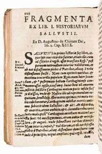 [Classici latini] Manuzio, Aldo / Sallustio, Crispo : C. Sallustii Crispi Coniuratio Catilinae et bellum Iugurthinum. Fragmenta Eiusdem Historiarum..  in Venezia il 1625 per Petrum Milicum  - Asta Libri Rari & Manoscritti del XVI Secolo - Associazione Nazionale - Case d'Asta italiane