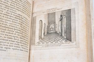 Kircher, Athanasius ATHANASII KIRCHERI E SOCIETATE IESU HISTORIA EUSTACHIO-MARIANA QUA ADMIRANDA D. EUSTACHIJ, SOCIORUMQUE VITA EX VARIJS AUTHORIBUS COLLECTA; LOCUS IN QUO EIDEM IN MONTE VULTURELLO CHRISTUS INTER CORNUA CERUI APPARUIT, NOUITER DETECTUS; … Romae, 1665, ex typographia Varesij.  - Asta Libri Rari & Manoscritti del XVI Secolo - Associazione Nazionale - Case d'Asta italiane