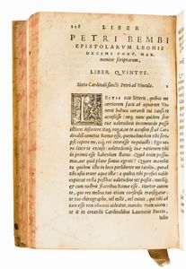 Bembo, Pietro : Epistolarum Familiarum, Libri VI. Eiusdem, Leonis X. Pont. Max. nomine Scriptarum, Lib. XVI. (In fine:), Venetiis apud Gualterum Scottum, 1552.  - Asta Libri Rari & Manoscritti del XVI Secolo - Associazione Nazionale - Case d'Asta italiane