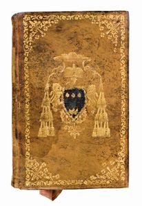 [Legatura alle armi] De Folgore, Gaetano : Institutiones Theologicae ad usum studiosae juventutis auctore Cajetano De Fulgure Aversanae cathedralis ecclesiae canonico. Napoli, editori Orsini, Eboli & Reale, 1814-1815. 6 volumi (completo)  - Asta Libri Rari & Manoscritti del XVI Secolo - Associazione Nazionale - Case d'Asta italiane