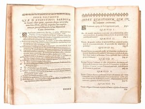 [Diritto canonico] Barbosa, Agostinho : Praxis exigendi pensiones contra calumniantes, & differentes illas soluere. Cui accesserunt Vota aliquot decisiua canonica.. Lugduni, Laurentii Durand, 1636  - Asta Libri Rari & Manoscritti del XVI Secolo - Associazione Nazionale - Case d'Asta italiane