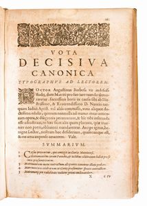 [Diritto canonico] Barbosa, Agostinho : Praxis exigendi pensiones contra calumniantes, & differentes illas soluere. Cui accesserunt Vota aliquot decisiua canonica.. Lugduni, Laurentii Durand, 1636  - Asta Libri Rari & Manoscritti del XVI Secolo - Associazione Nazionale - Case d'Asta italiane