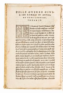 Appianus : Appiano Alessandrino Historia Delle guerre civili et esterne de romani. 2 volumi. Venezia, Bartolomeo Cesano 1550  - Asta Libri Rari & Manoscritti del XVI Secolo - Associazione Nazionale - Case d'Asta italiane