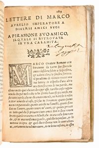 [Roma] de Guevara, Antonio : Vita gesti costumi, discorsi, et lettere di Marco Aurelio imperatore. Venezia, Alessandro de Viano, 1555  - Asta Libri Rari & Manoscritti del XVI Secolo - Associazione Nazionale - Case d'Asta italiane