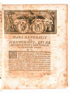 [Numismatica/Roma] Struve, Burkhard Gotthelf : Antiquitatum Romanarum Syntagma siue De sacrorum caerimoniis systema absolutius... In Jena, Iohannem Bielckium 1707  - Asta Libri Rari & Manoscritti del XVI Secolo - Associazione Nazionale - Case d'Asta italiane