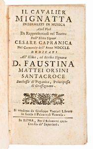 [Carnevale di Roma/Spoleto] Raccolta di 16 Libretti d'Opera anni 1751-1755.  - Asta Libri Rari & Manoscritti del XVI Secolo - Associazione Nazionale - Case d'Asta italiane