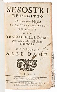 [Carnevale di Roma/Spoleto] Raccolta di 16 Libretti d'Opera anni 1751-1755.  - Asta Libri Rari & Manoscritti del XVI Secolo - Associazione Nazionale - Case d'Asta italiane