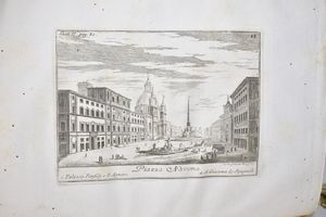 Venuti, Ridolfino ACCURATA, E SUCCINTA DESCRIZIONE TOPOGRAFICA E ISTORICA DI ROMA MODERNA. OPERA POSTUMA DELL'ABATE RIDOLFINO VENUTI CORTONESE, ... RIDOTTA IN MIGLIOR FORMA , ACCRESCIUTA , E ORNATA DI MOLTE FIGURE IN RAME. In Roma, 1766, presso Carlo Barbiellini.  - Asta Libri Rari & Manoscritti del XVI Secolo - Associazione Nazionale - Case d'Asta italiane