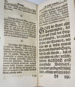 Basilius Valentinus (Basilio Valentino) FR. BASILII VALENTINI, ORDIN, BENEDICT. CHYMISCHE SCHRIFTEN, AUS EINIGEN ALTEN MSTEN AUFS FLEISSIGSTE VERBESSERT, MIT VIELEN TRACTATEN, AUCH ETLICHEN FIGUREN VERMEHRET, UND NEBST EINEM VOLLSTÄNDIGEN REGISTER IN DREY THEILE VERFASSET: SAMT EINER NEUEN VORREDE, VON BEURTHEILUNG DER ALCHYMISTISCHEN SCHRIFTEN UND DEM LEBEN DES BASILII, BEGLEITET VON BENED. NIC. PETRAEO, MED. D. FUNSTE EDITION. Hamburg, 1740, Gottfried Richter.  - Asta Libri Rari & Manoscritti del XVI Secolo - Associazione Nazionale - Case d'Asta italiane