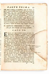 [Anatomia] Pascoli, Alessandro : Il corpo-umano, o breve storia, dove con nuovo metodo si descrivono in compendio tutti gli organi suoi, e i loro principali ufizi... G. Costantini & A. Poletti, in Perugia & Venezia 1700  - Asta Libri Rari & Manoscritti del XVI Secolo - Associazione Nazionale - Case d'Asta italiane