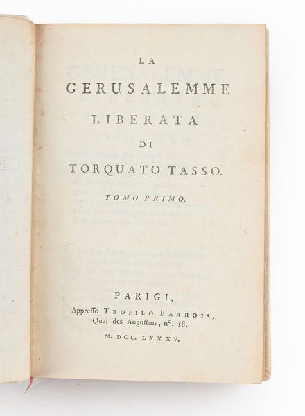 La Gerusalemme Liberata di Torquato Tasso  - Asta Libri Antichi e Stampe - Associazione Nazionale - Case d'Asta italiane