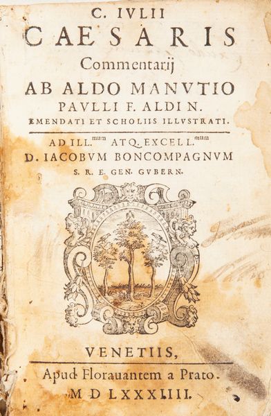 Caio Giulio Cesare - Commentarii Ab Aldo Manutio Paulli F. Aldi N. Emendati et Scholiis Illustrati  - Asta Libri Antichi e Stampe - Associazione Nazionale - Case d'Asta italiane