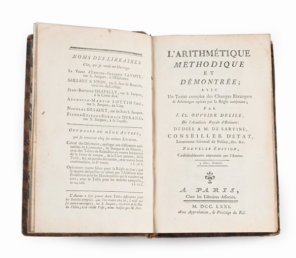 L'Arithmetique Methodique et Demontree  - Asta Libri Antichi e Stampe - Associazione Nazionale - Case d'Asta italiane