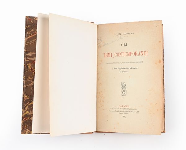 Capuana - Gli ismi contemporanei - Giannotta - Catania, 1898  - Asta Libri Antichi e Stampe - Associazione Nazionale - Case d'Asta italiane