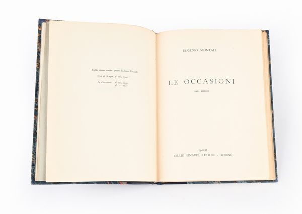 Montale - Le occasioni - Einaudi, 1942 - Terza edizione  - Asta Libri Antichi e Stampe - Associazione Nazionale - Case d'Asta italiane