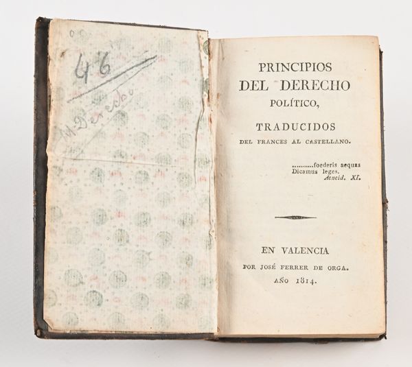 [Jean Jacques Rousseau] - Principios del Derecho Politico Traducidos del frances al castellano  - Asta Libri Antichi e Stampe - Associazione Nazionale - Case d'Asta italiane