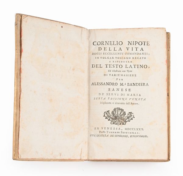 Cornelio Nipote, Della vita degli Eccellenti Comandanti  - Asta Libri Antichi e Stampe - Associazione Nazionale - Case d'Asta italiane