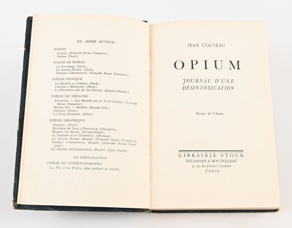 Jean Cocteau - Opium. Journal d'une Désintoxication. Dessins de l'auteur  - Asta Libri Antichi e Stampe - Associazione Nazionale - Case d'Asta italiane