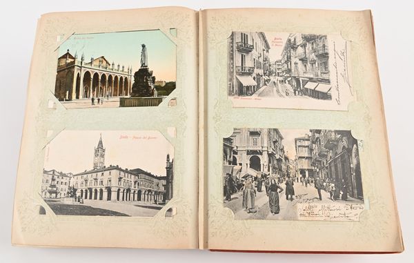 Album contenente circa 210 cartoline per lo più viaggiate degli inizi del '900 raffiguranti Torino (alcune dell'Esposizione Internazionale del 1911), Santhià, Biella, Oropa; più altre 19 cartoline per lo più viaggiate degli inizi del '900  - Asta Libri Antichi e Stampe - Associazione Nazionale - Case d'Asta italiane