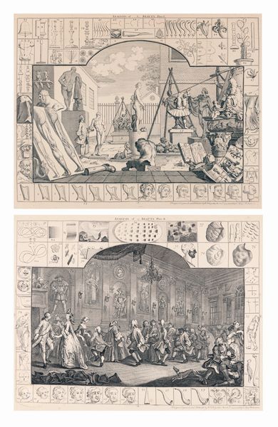 WILLIAM HOGARTH : Analysis of beauty - Plate I / Plate II  - Asta Libri Antichi e Stampe - Associazione Nazionale - Case d'Asta italiane