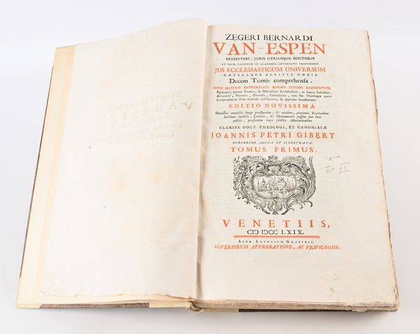 Zeger Bernard Van Espen - Jus Ecclesiasticum universum caeteraque scripta omnia Decem Tomis comprehensa  - Asta Libri Antichi e Stampe - Associazione Nazionale - Case d'Asta italiane