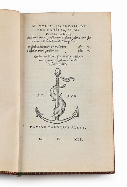 M. Tullii Ciceronis, De Philosophia Prima Pars, Volumen Secundum  - Asta Libri Antichi e Stampe - Associazione Nazionale - Case d'Asta italiane