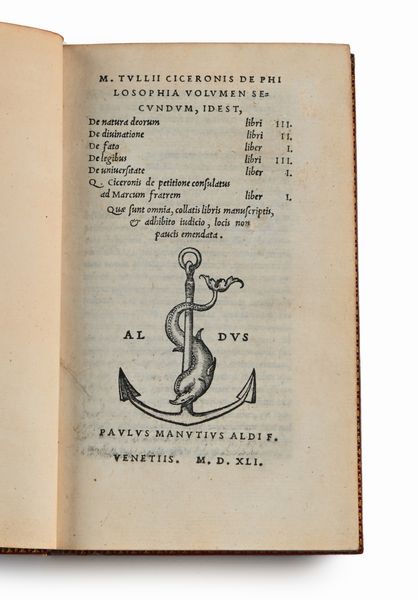 M. Tullii Ciceronis, De Philosophia Prima Pars, Volumen Secundum  - Asta Libri Antichi e Stampe - Associazione Nazionale - Case d'Asta italiane