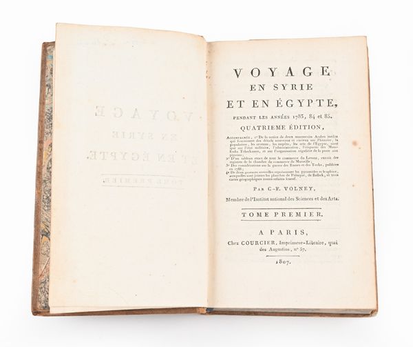 Constantin-François de Chasseboeuf, Comte de Volney - Voyage en Syrie et en Egypte. Quatrieme edition (2 VOLUMI)  - Asta Libri Antichi e Stampe - Associazione Nazionale - Case d'Asta italiane