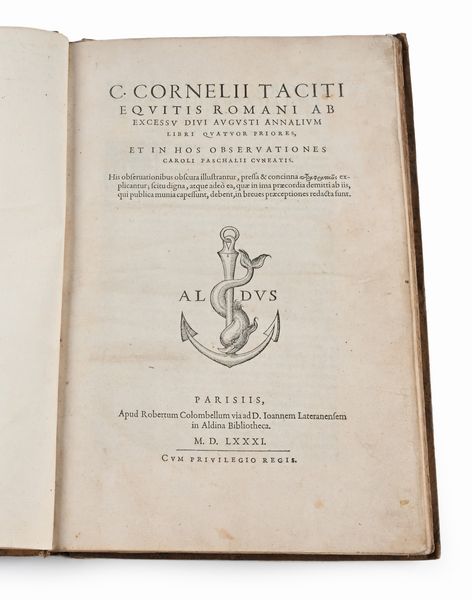 Cornelii Taciti Equitis  - Asta Libri Antichi e Stampe - Associazione Nazionale - Case d'Asta italiane