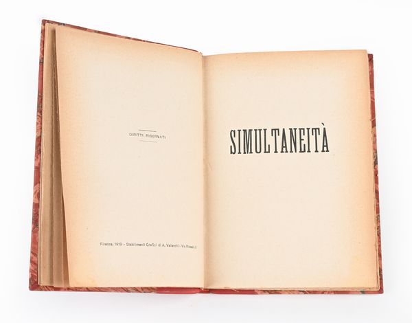 Ardengo Soffici - Simultaneità e chimismi lirici - Vallecchi, 1919  - Asta Libri Antichi e Stampe - Associazione Nazionale - Case d'Asta italiane