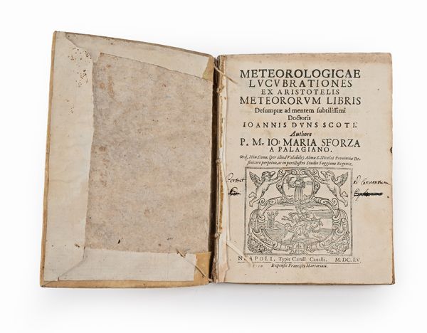 Giovanni Maria Sforza - Meteorologicae Lucubrationes ex Aristotelis Meteororum Libris Desumptae ad mentem subtilissimi Doctoris Ioannis Duns Scoti  - Asta Libri Antichi e Stampe - Associazione Nazionale - Case d'Asta italiane