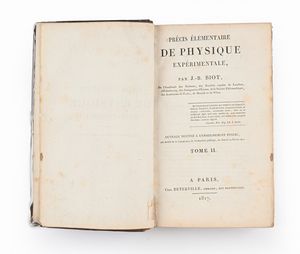 J.B. Biot - Precis Elementaire de Physique Experimentale  - Asta Libri Antichi e Stampe - Associazione Nazionale - Case d'Asta italiane