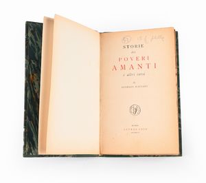 Giorgio Bassani - Storie di Poveri amanti - Astrolabio, 1945  - Asta Libri Antichi e Stampe - Associazione Nazionale - Case d'Asta italiane